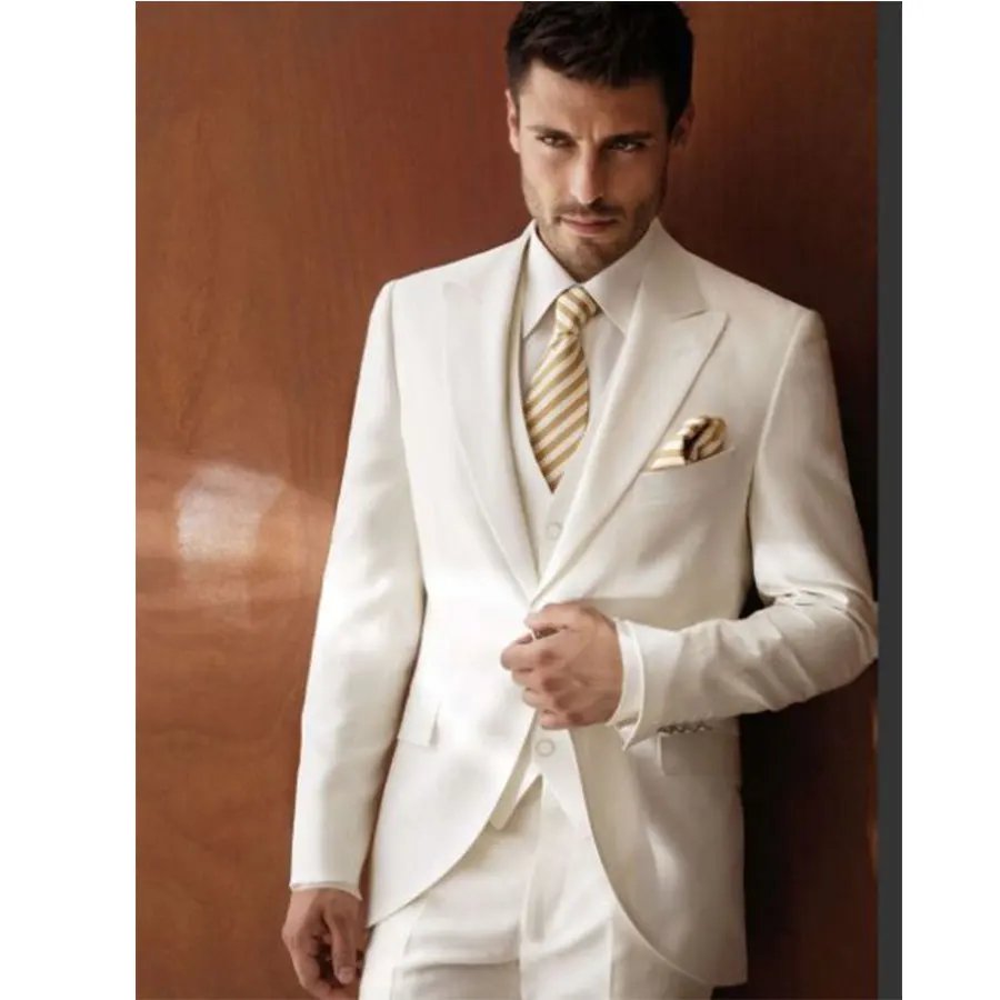 Buy Ivory Peak Lapel Mens Tuxedos Wedding Suit For Men