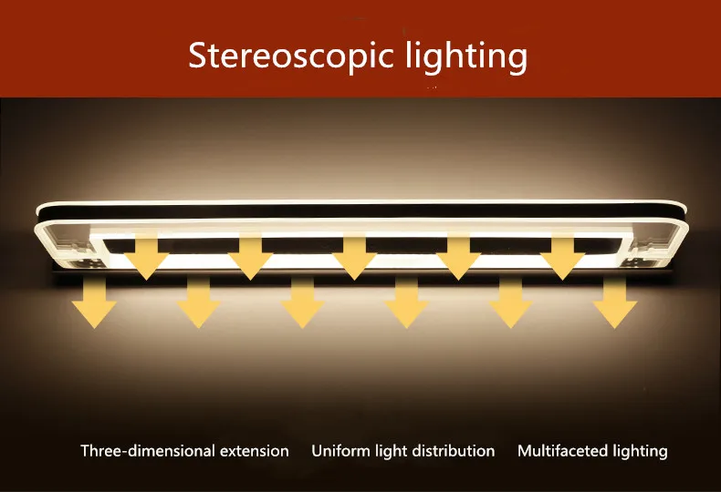 Светодиодный светильник-зеркало 48-68 см 9 Вт/10 Вт/14 Вт AC110-240V водонепроницаемый современный косметический акриловый настенный светильник для ванной комнаты