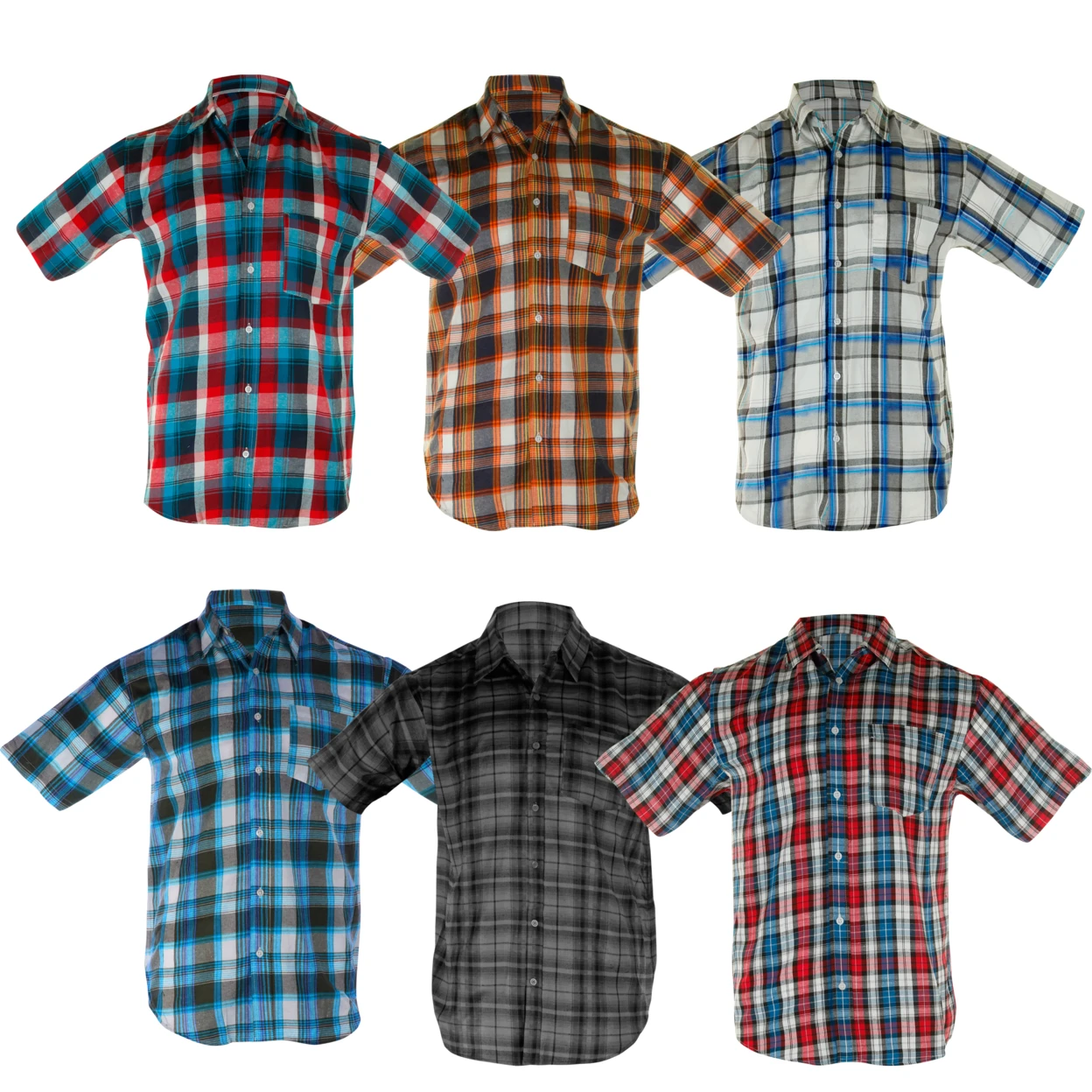 3-Pack Mystery Deal: Men's Plaid Short Sleeves Button Down Shirts (2)