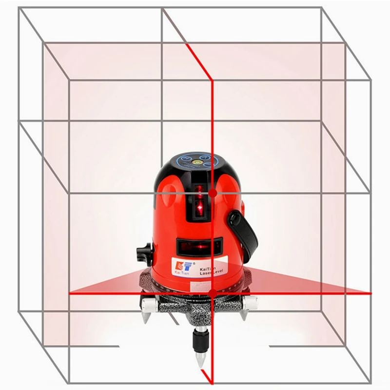 

KaiTian Laser Level 2 Red Cross Line 2 Point 360 Rotary Horizontal 635nm Vertical Self-Leveling Nivel Laser Diagnostic Tools