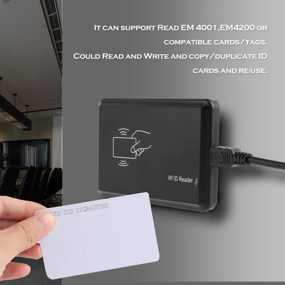 Считыватель карт USB 125 кГц RFID EM4305 T5567 поддерживает чтение EM 4001 EM4200 или совместимые