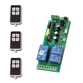 

Good Price RF Wireless Remote Control 1 * Receiver AC220V 10A 4CH RF 3 * Transmitter Available for Wide Voltage 85V-250V