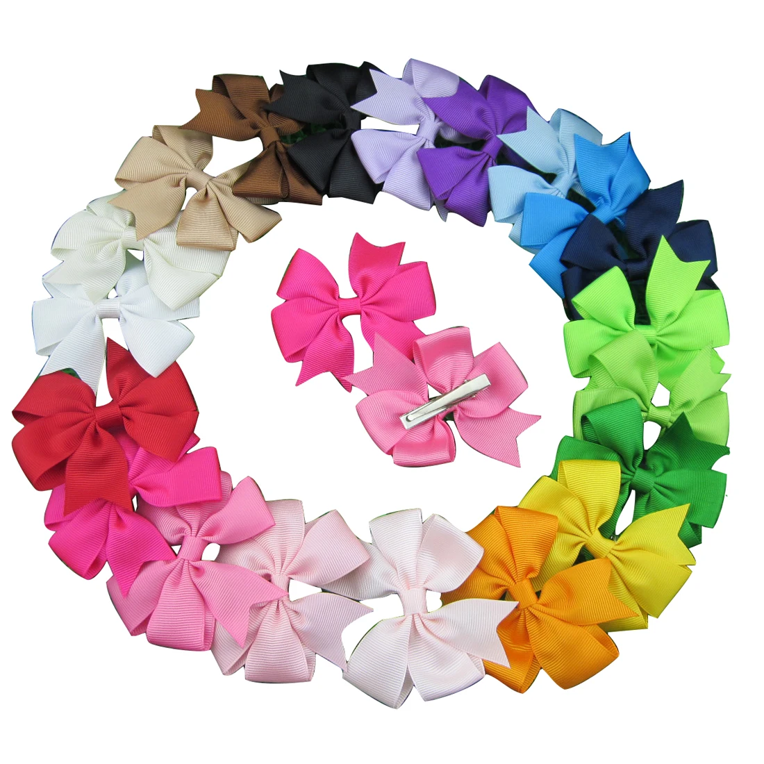 Buy 2017 New Arrival 20pcs/lot 3inch Ribbon Bows with Clip Boutique Hairbows