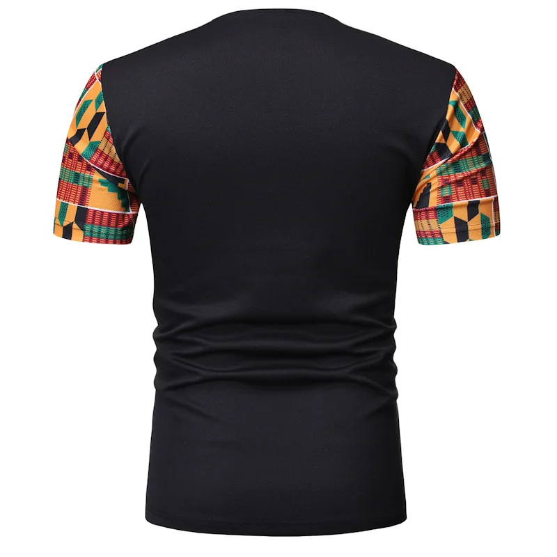 White Patchwork African Dashiki T Shirt Men 2022 Summer New Short Sleeve African Clothes Streetwear Casual Camisetas Hombre XXL african attire