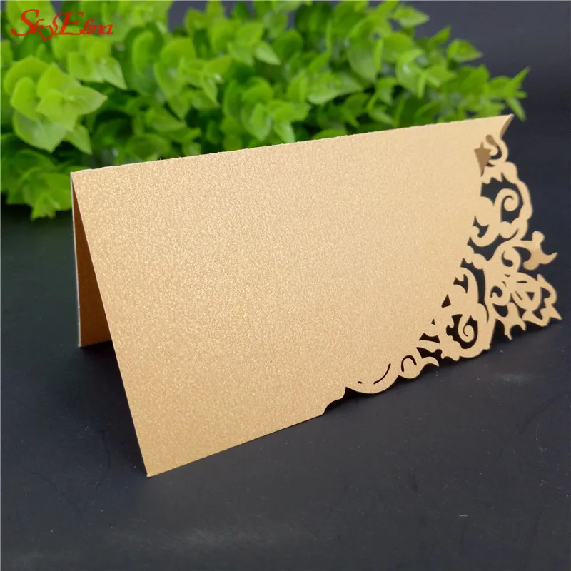 

50PCS Vintage Wedding Invitation Card Table Card Seat Escort Card Cut Lace Paper Craft Birthday Party Favors Name Cards 6zsh870