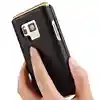 First layer cowhide Genuine Leather case For Samsung W2022 W2017 G9298 Cowhide texture black brown High-end business luxury ► Photo 2/6