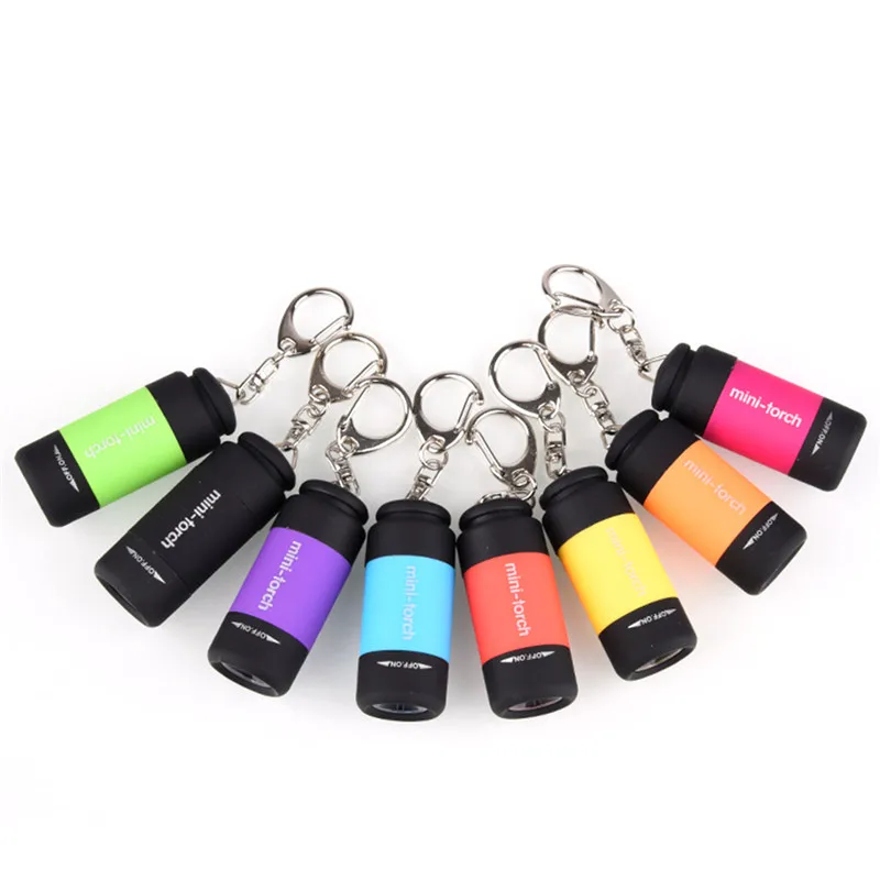 

CHENGYILT Portable Keychain Pocket Mini Torch USB LED Torch Lamp Pocket Rechargeable Light Flashlight