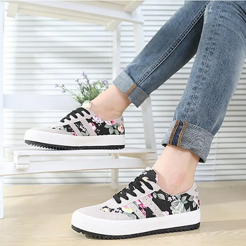 Prix pour Femmes Sports de Plein Air Floral Chaussures Fille Toile Skate Chaussures Étudiant Plat Sport Chaussures Prix pour Femmes Sports de Plein Air Floral Chaussures Fille Toile Skate Chaussures Étudiant Plat Sport Chaussures