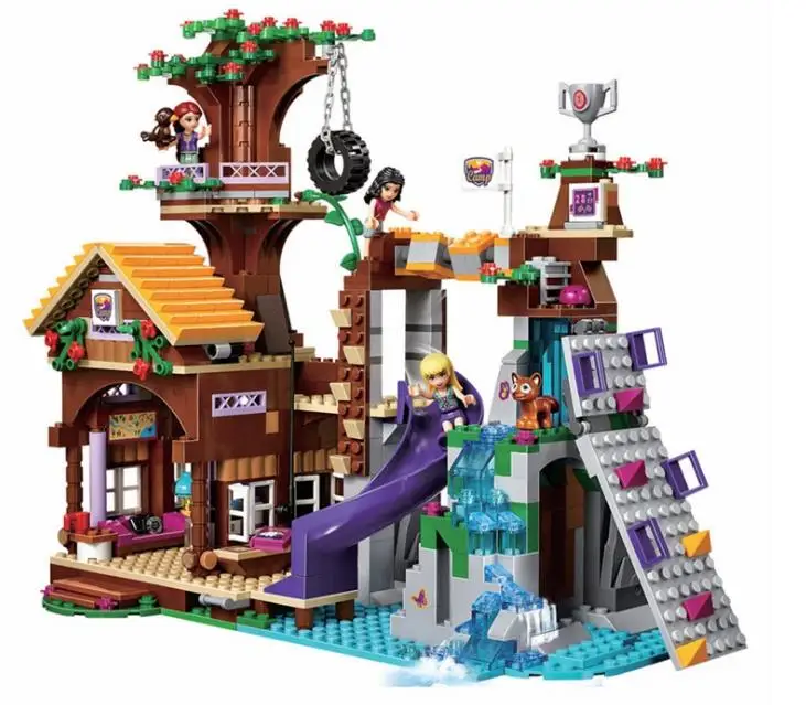 

New Friends Series Boy Scout Adventure Camp Tree House Building Blocks Educational Toys Bricks Best Gift