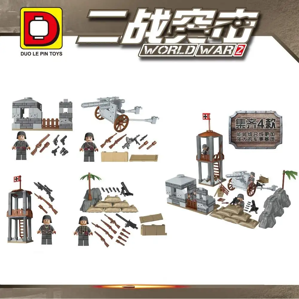 

WW2 Germany Military Outpost with Soldier Figures Building Brick block toy set Compatible with All brand