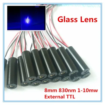 

External TTL 8mm 830nm 1mW 5mW 10mW Glass lens IR Dot Laser Module Industrial Grade APC Driver