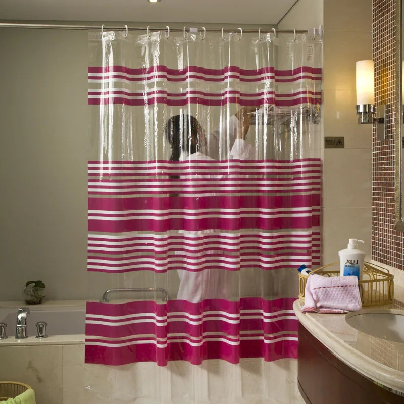 Clean bathroom PVC shower curtain bath shade waterproof moldproof