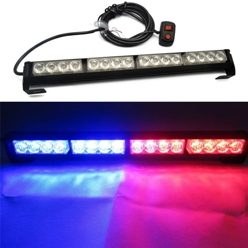 12v 16 Led Car Vehicle Police Emergency Warning Light Auto