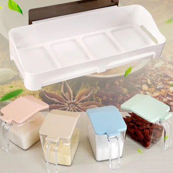 

Free Punching 4 Sucker Seasoning Box Strong Bearing Waterproof Moisture Is Not Easy To Drop Home Kitchen Bathroom Supplies