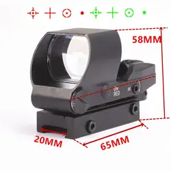 Тактический АК голографический 1X33 зеленый красный точечный лазерный прицел с подсветкой Оптика рефлекс Красный точечный прицел с 20 мм