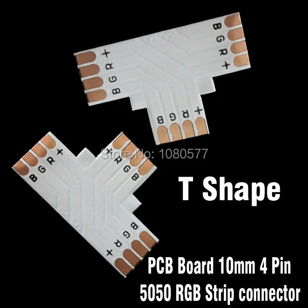 50 шт./лот L T X Shape 10 мм 4 Pin 5050 RGB Светодиодная лента угловой разъем PCB плата сплиттер