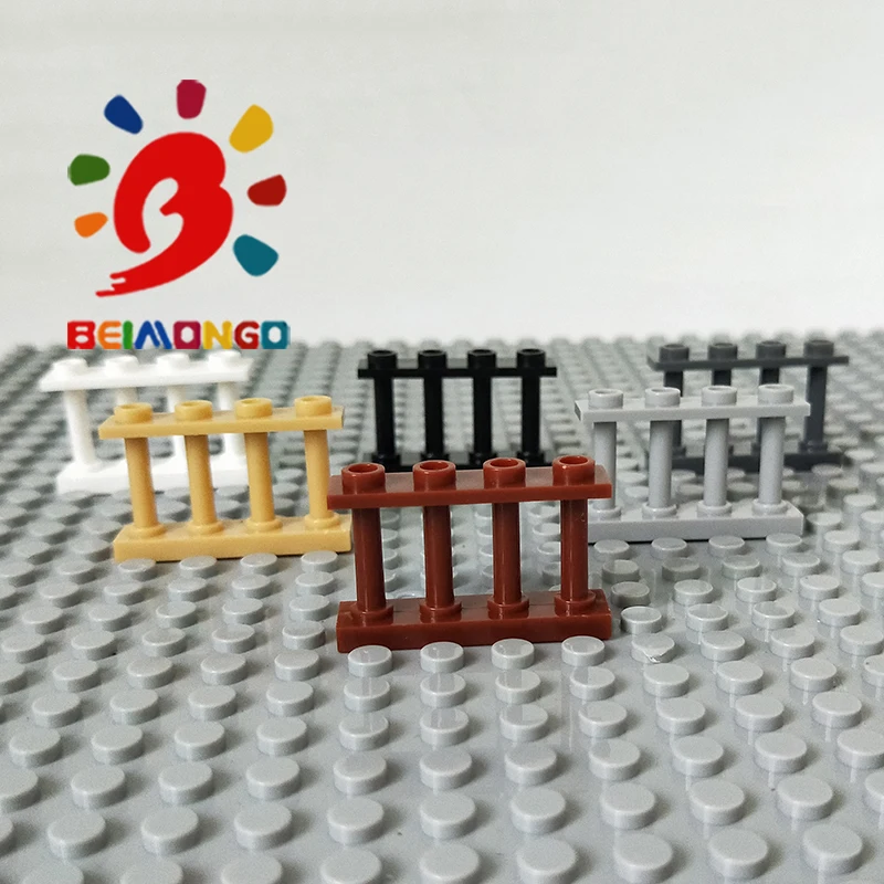 Бесплатная доставка! BEIMONGO строительные блоки MOC забор 1x4x2 2W 4 ручки перила 10 шт