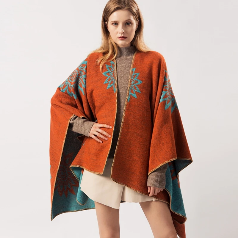 450 г толстый теплый зимний шарф-одеяло для женщин модный принт шали и палантины фирменные дизайнерские пончо новые накидки Femme Echarpe