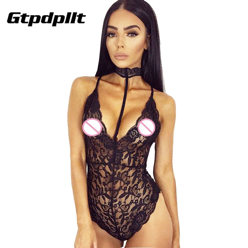 Сексуальное Кружевное боди Gtpdpllt с лямкой на шее Прозрачный женский пляжный