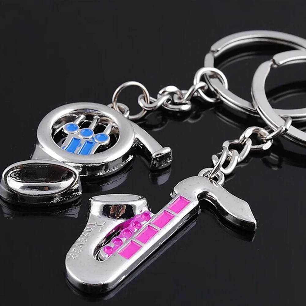 

2 pcs/set New Arrival Saxophone Couple Keychain Creative Fine Musical Instrument Keyring Fashion Jewelry