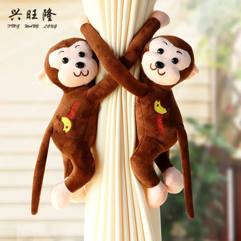 

XWL 2Pcs Cartoon Magnetic Monkey Curtain Tieback Cute Buckle Curtain Accessories Straps Ropes Children's Room Tieback Clip Decor