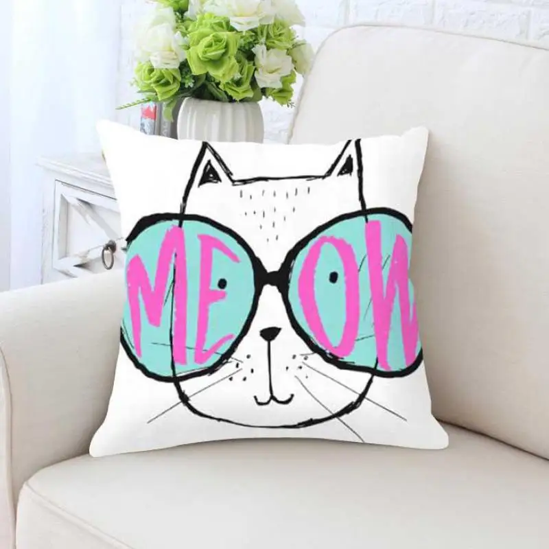 Милый чехол для подушки с кошкой Meow Милая принцесса Супер девочка король Мопс