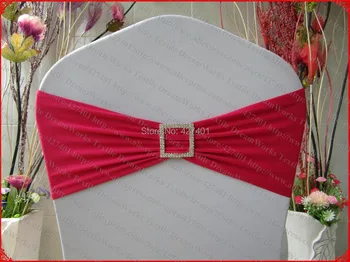 

Fuchsia Single Layer Spandex/Lycra/Expand Band/Covers With Square Diamond Buckle&Pin For Wedding Party Banquet Decorations