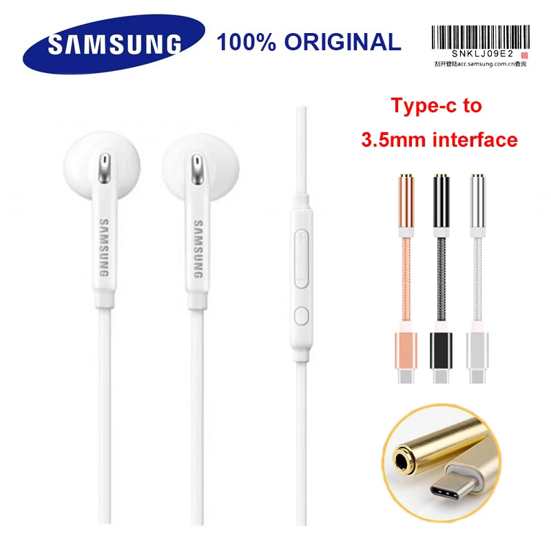 

New Samsung eo-eg920bw earphone In-ear with Type-C interface speaker control for xiaomi note1/2/3 rednote /2/3 Galaxy S9 S9Plus