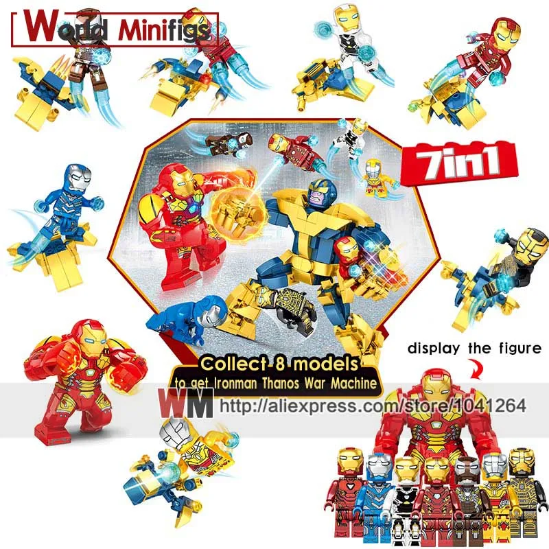 

8PCS/LOT Manvel Super Heroes Average 4 Endgame Hulk Thor Iron Man Rocket Racoon Building Blocks Brick Toy Gift for Kids