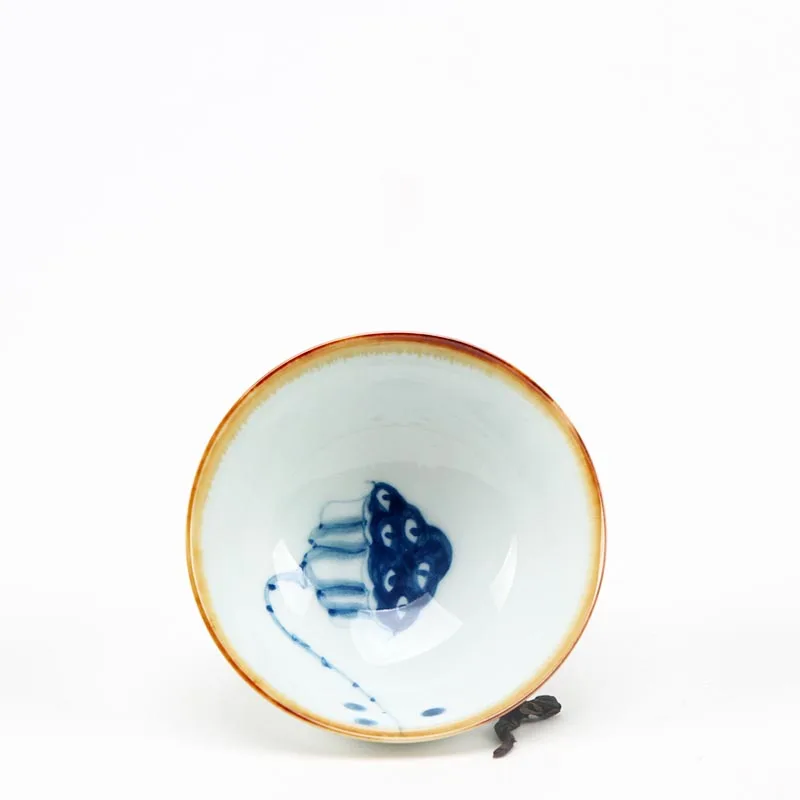 Китайский Лотос ручной работы рыбы керамический фарфор Jingdezhen чайная чашка шляпы чайный набор кунг-фу пуэр тигуанин чаша чайная посуда - Цвет: C