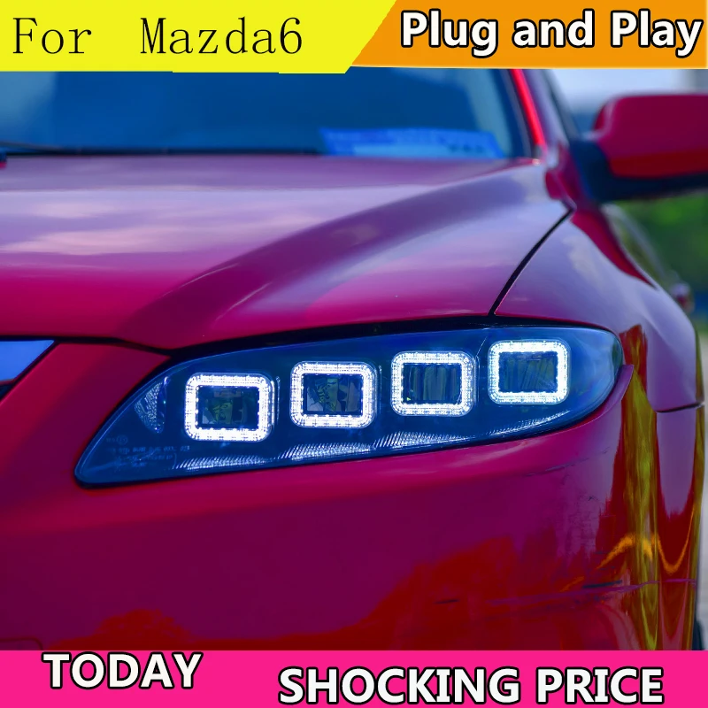 Стайлинг автомобиля для Mazda 6 полноприводные светодиодные фары 2004 2014 Mazda6