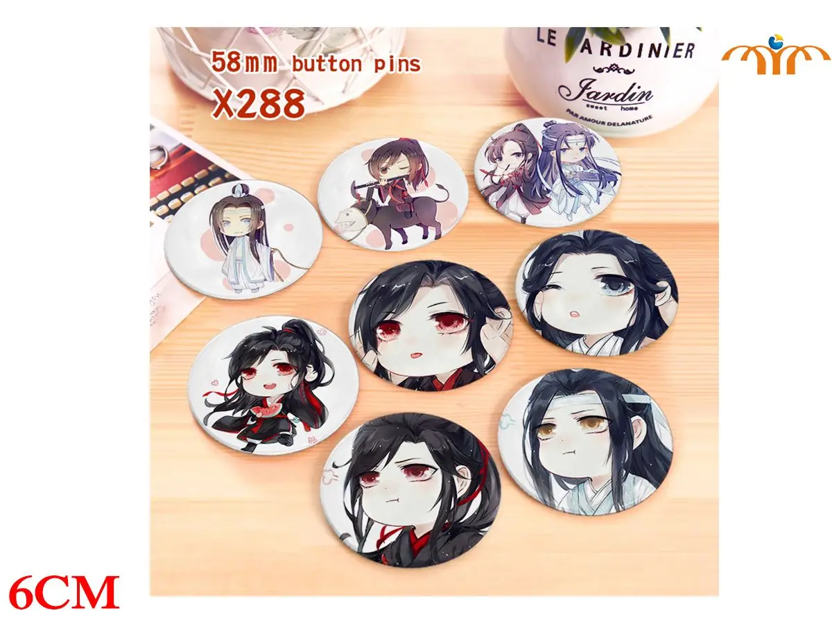 Giancomics Горячая Аниме Mo Dao Zu Shi Pins Кнопка милый Wei Wuxian Lan Zhan значки в виде фигур брошь