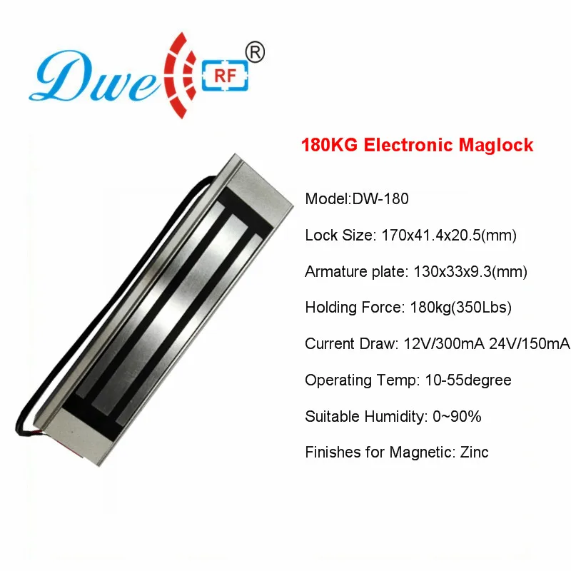 DWE cc РФ 12 В Электронный магнитный замок на двери 180 кг 350lbs RFID MagLock для Стекло двери dw-180