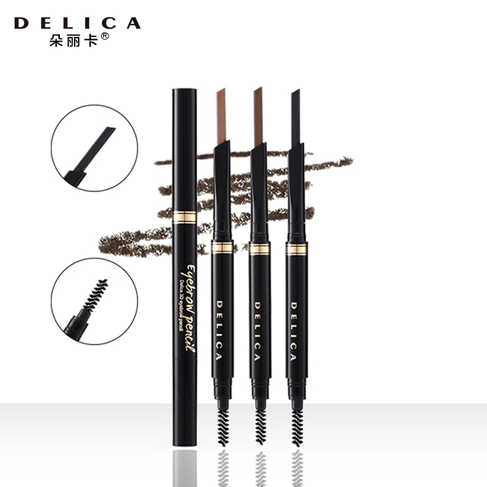 

Delica Longlasting Eyebrow Pencil 3 Colors Natural Automatic Eyes Makeup with Soft Brush 2pcs