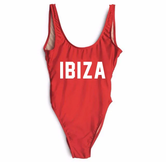 Купальник IBIZA с буквенным принтом 2017 женский купальник монокини боди Maillot 4 вида