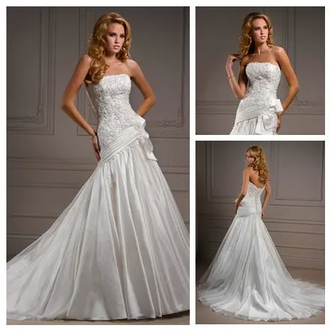 Ivory Organza Dropped Waist New Arrival 2013 Wedding Dresses and Gowns | Свадьбы и торжества