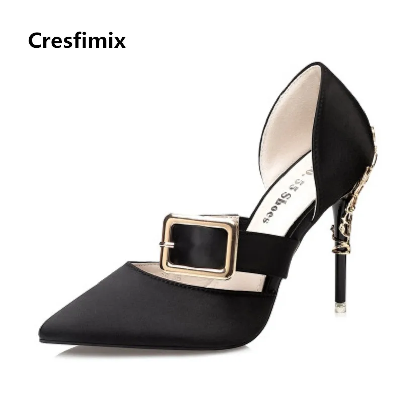 Cresfimix tacones altos/женские красивые удобные летние туфли на высоком каблуке с пряжкой и ремешком; женские милые уличные туфли; женская обувь; 2562