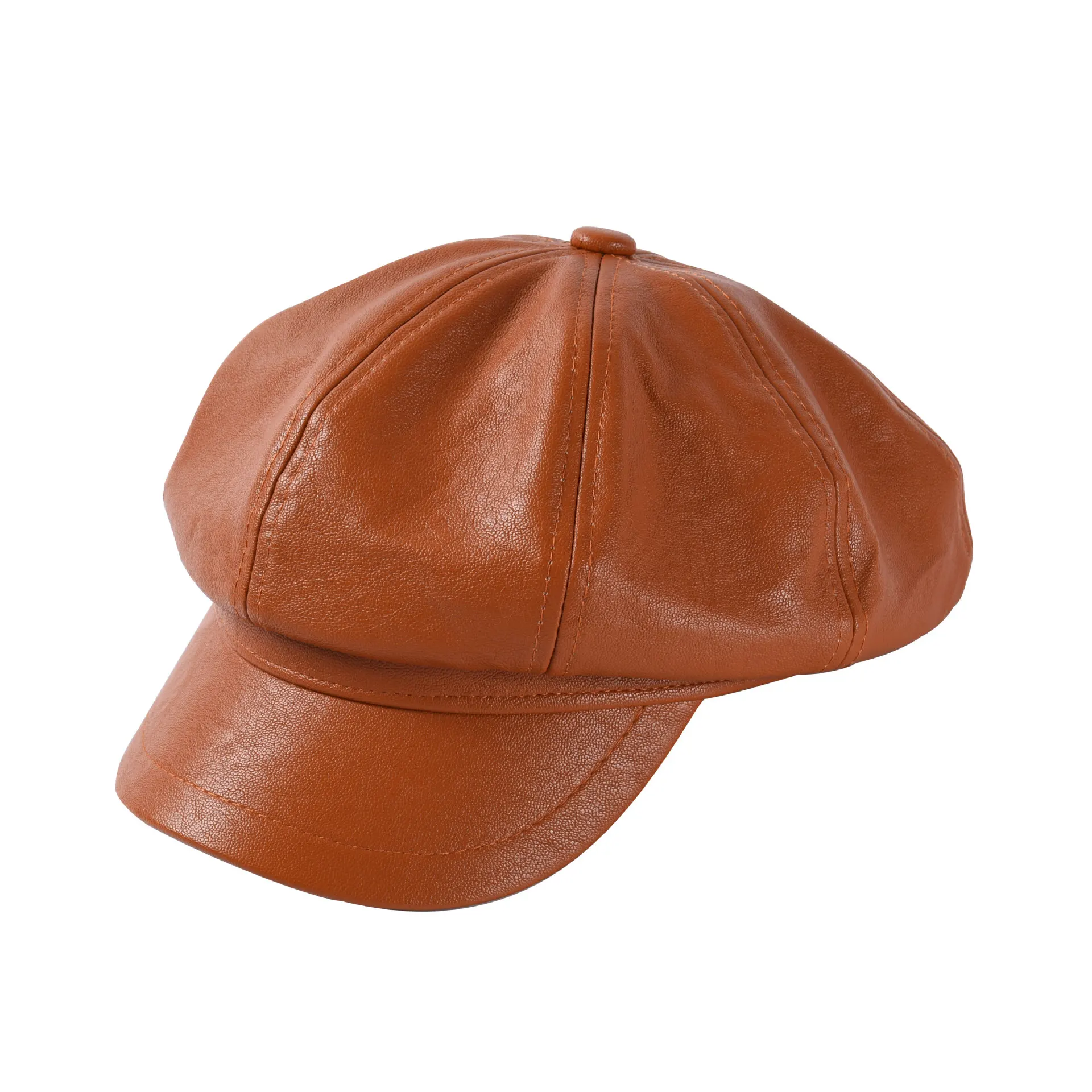 Дизайнерские кепки для женщин; сезон осень-зима; Новая кепка газетчика из искусственной кожи; Кепка для газетчика; Модные женские армейские кепки - Цвет: maroon