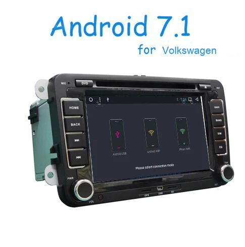 Top New 2 Din 7 inch Quad core Android 7.1 vw Car Radio for Polo Jetta Tiguan passat b6 cc fabia mirror link wifi Radio CD indash 2