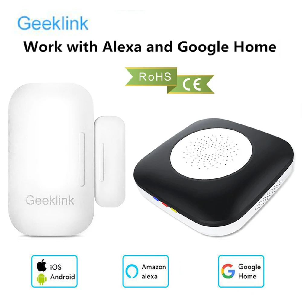 

Geeklink Smart Home Mini Host Door Sensor Window Alarm APP Wifi Wireless Remote Control Work With Alexa Google Home