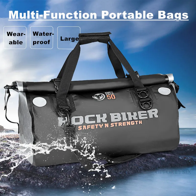 

Rock Biker 50L Waterproof Motorcycle Helmet Bag High Quality Motocross Equipment Bags For Harley Large Travel Luggage Handbag