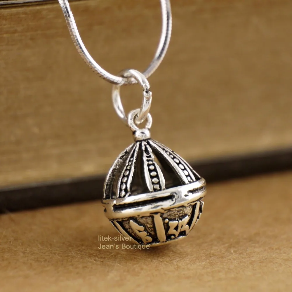 925 Sterling Silver Tibetan Mantra Om Mani Padme Hum Necklace Pendant