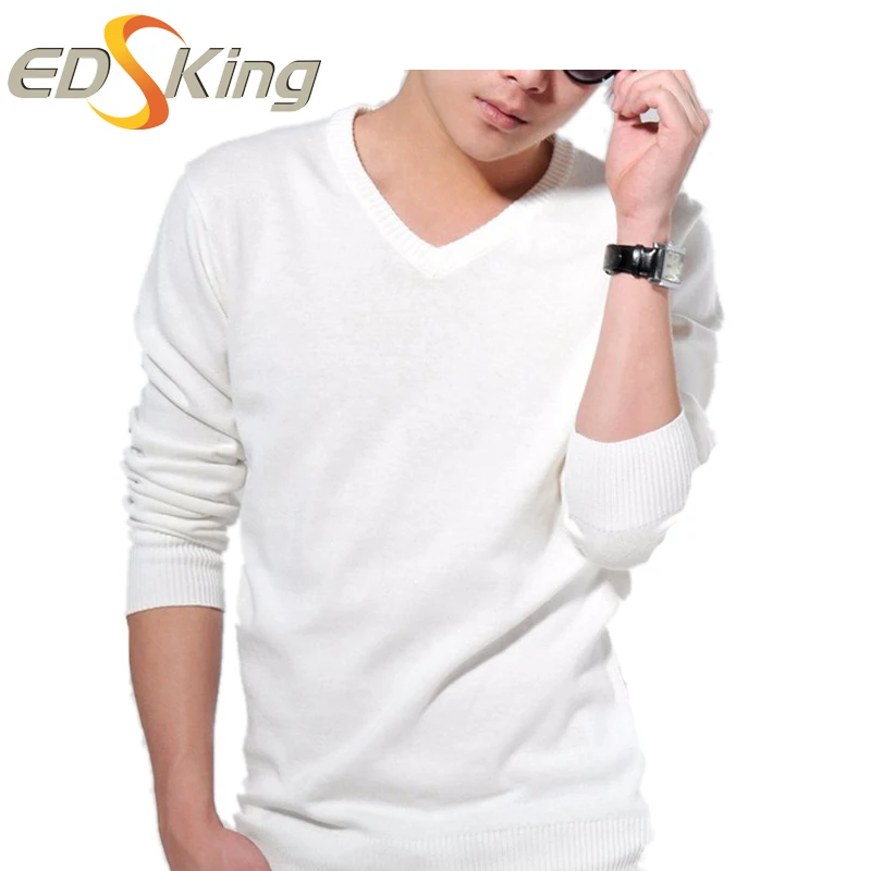 Autumn Winter Men Knitting Casual Sweaters V Neck Mens
