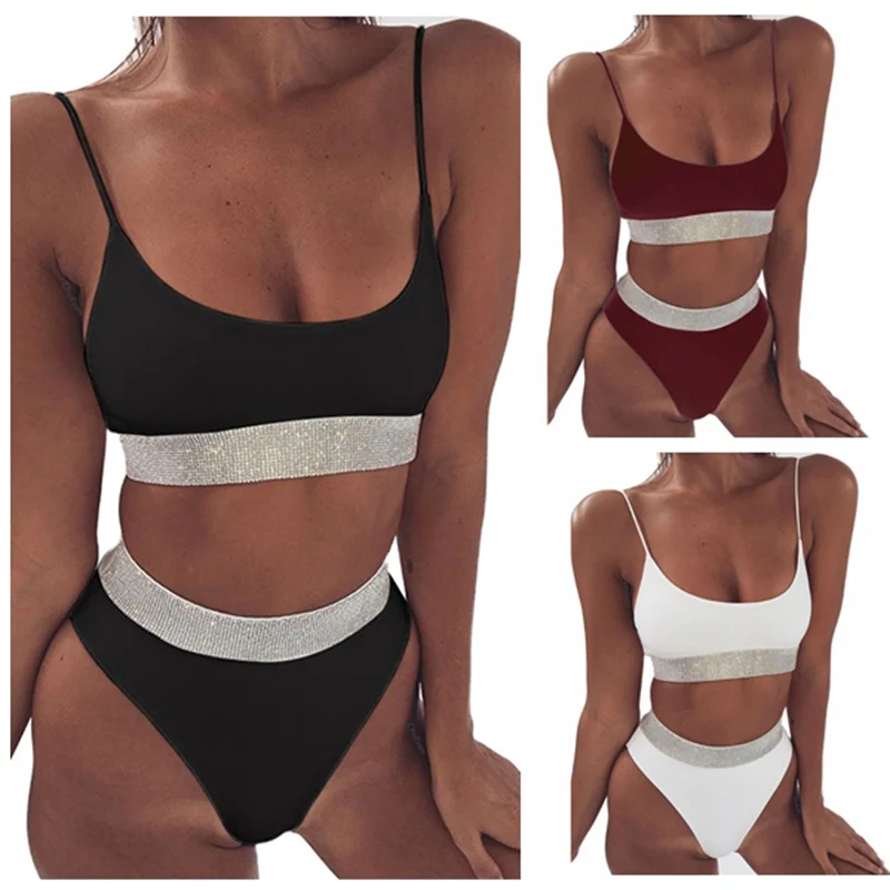 Women Sexy Bikinis Solid Bikini 2019 Hot Sale Padded Bra Spaghetti High Waist Swimsuit Swimwear Set Women
Women Sexy Bikinis Solid Bikini 2019 Hot Sale Padded Bra Spaghetti High Waist Swimsuit Swimwear Set Women