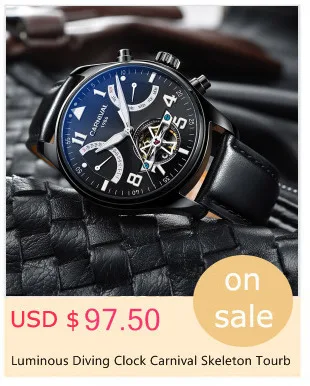 Carnival Watches Automatic Mechanical Watch Gold-Plated and Stainless Steel Two-Tone Male Watch Sports Dive Watches Four colors