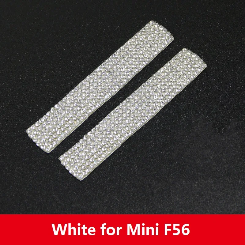 Bling салона наклейка для дверной ручки с кристаллами для Mini Cooper F54 F55 F56 F60 R55 R56 R60 R61 аксессуары - Название цвета: White for F56
