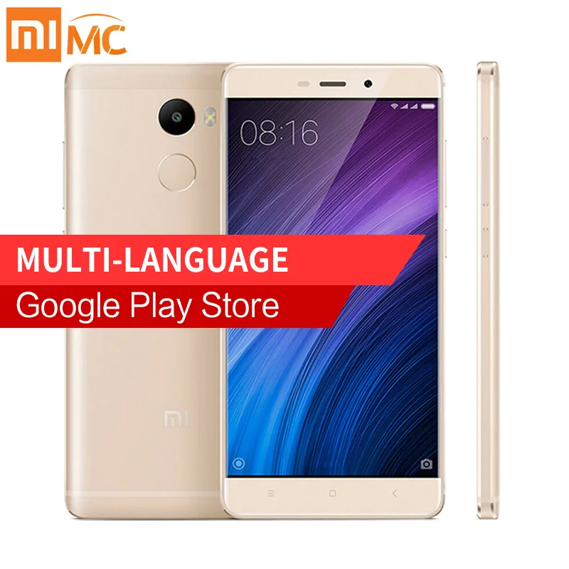 Оригинальный Xiaomi Redmi 4 2 ГБ Оперативная память 16 Встроенная Snapdragon 430 Octa core 4100 мАч