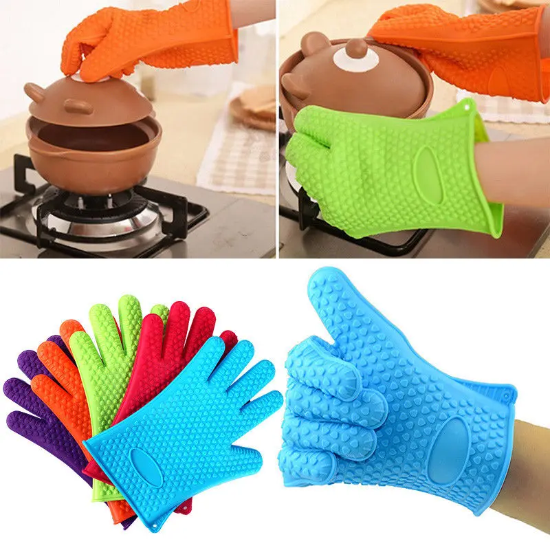 Set 6 Pezzi Guanti Forno In Silicone - Presine Antiscivolo, Resistenti Al Calore Fino A 230&deg;C, Colore Verde