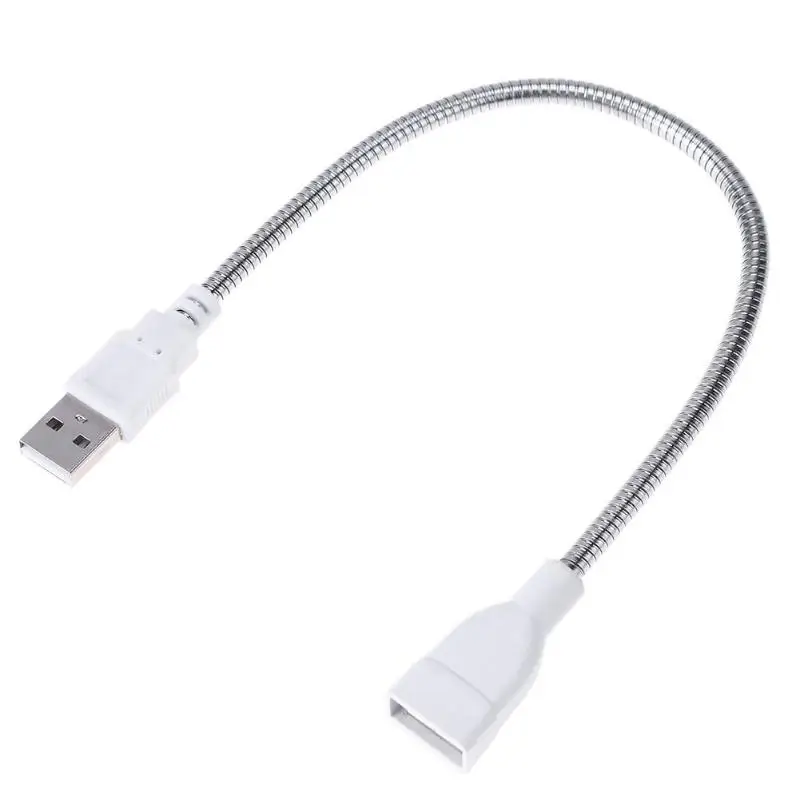 USB Male to Female Extension LED Light Adapter font b Cable b font Metal Flexible Tube