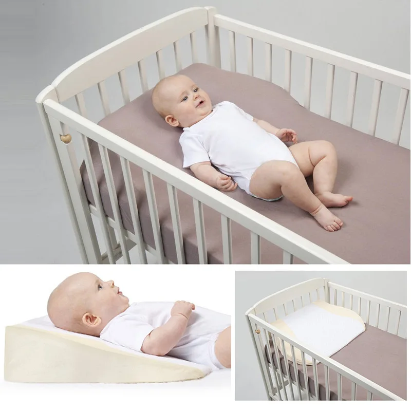 Универсальная подушка на танкетке для детской кроватки, матрас с защитой от опрокидывания, хлопковый съемный чехол, Подушка для новорожденного, подушка на 0-12 месяцев